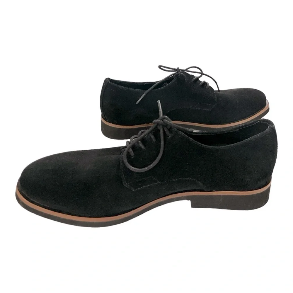 Calvin Klein Men's Faustino Calf Suede Oxfords Black Size 8